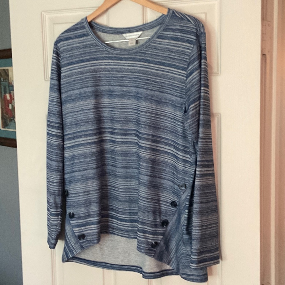 Christopher & Banks Navy Heathered Top